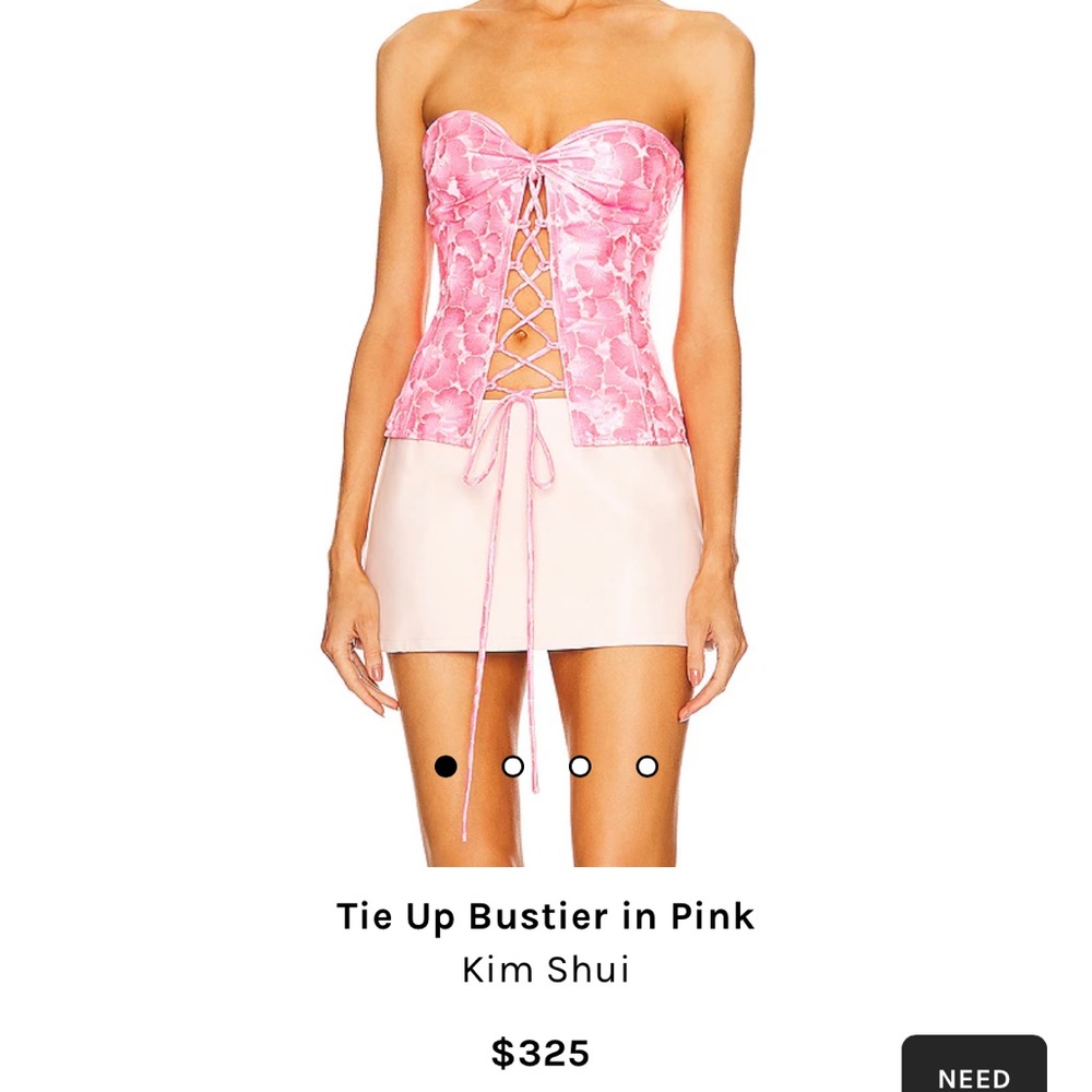 Kim Shui Tie Up Bustier in Pink